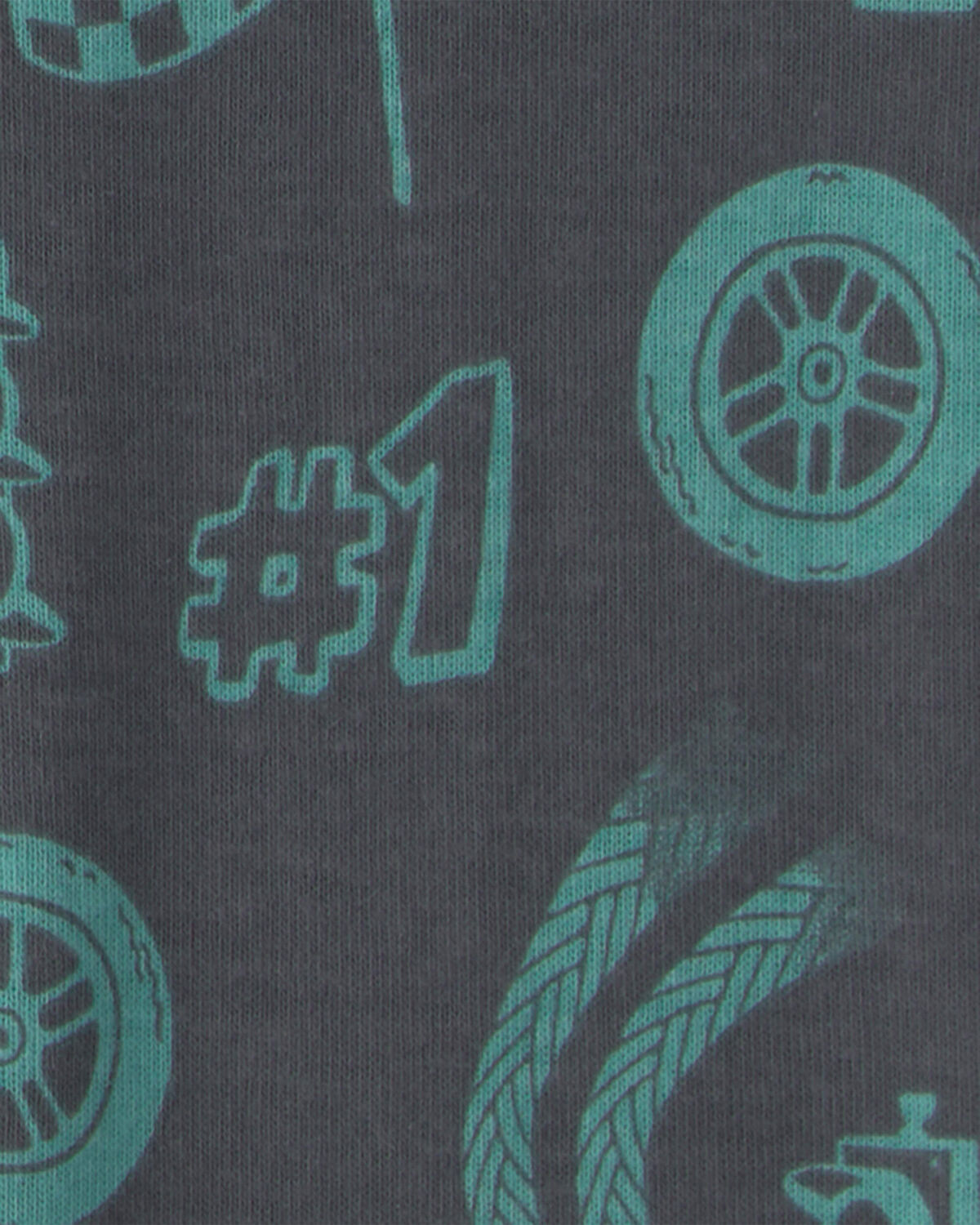Toddler Boy Cars 100% Cotton 6-Piece Pajama Sets - Green/Cream - Image 5