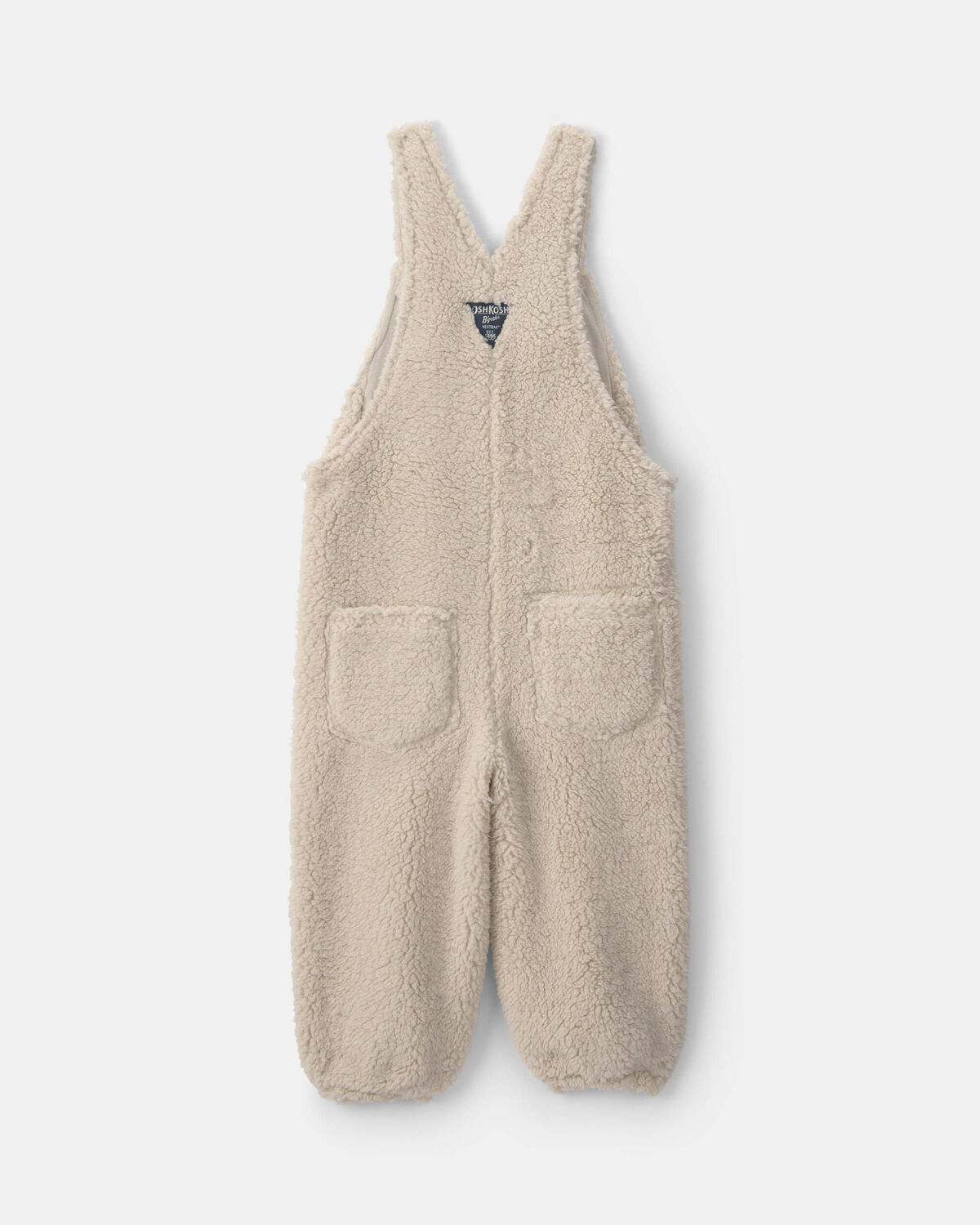 Toddler Teddy Fleece Overalls - Cream - Image 2
