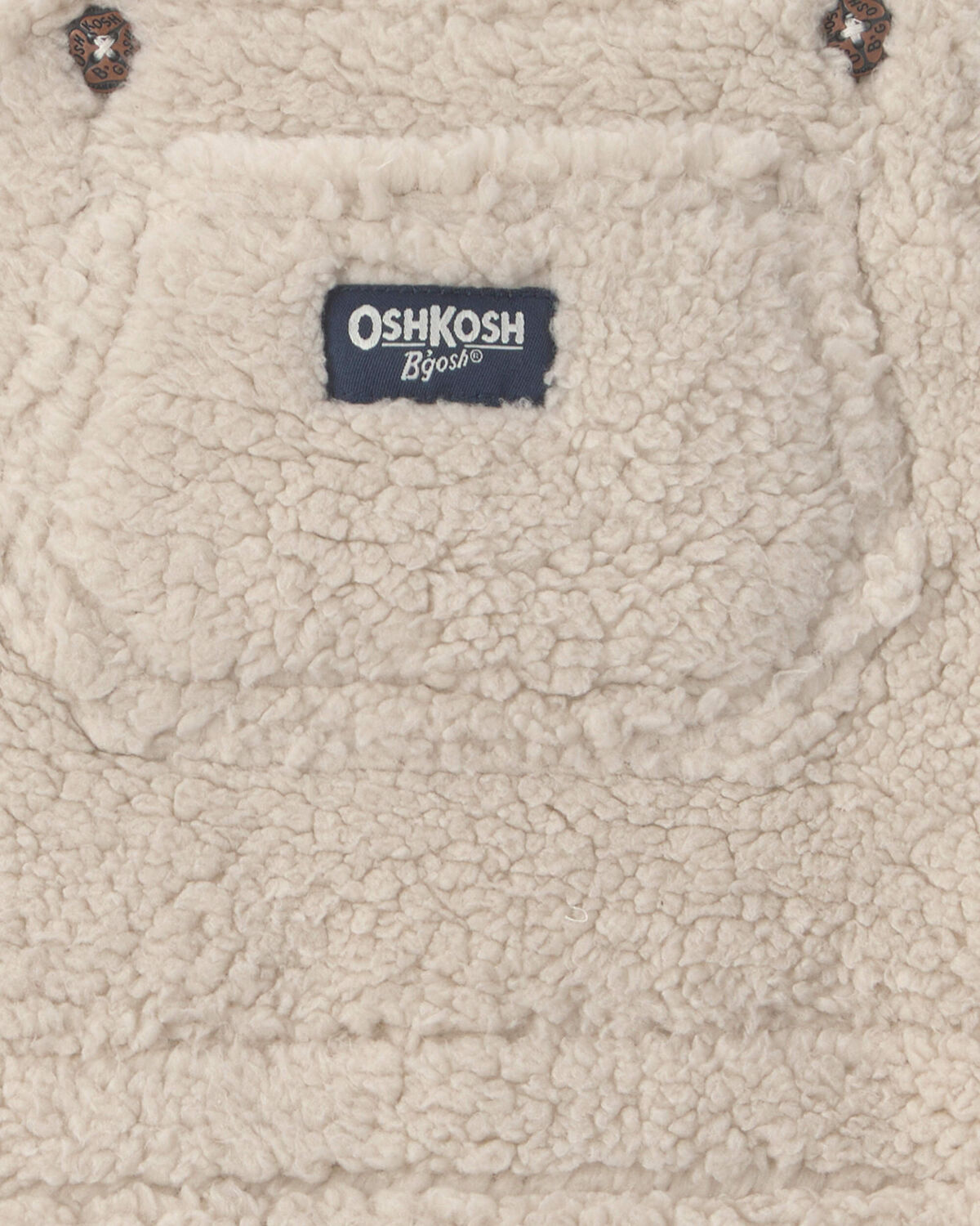 Toddler Teddy Fleece Overalls - Cream - Image 3