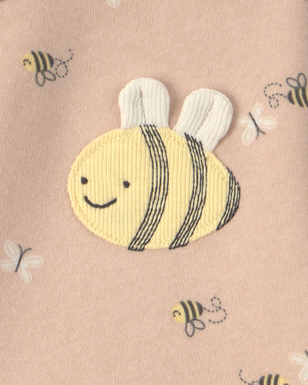 Toddler Girl 2-Piece Bee & Butterfly Fleece Long-Sleeve Top & Pant Set - Image 3
