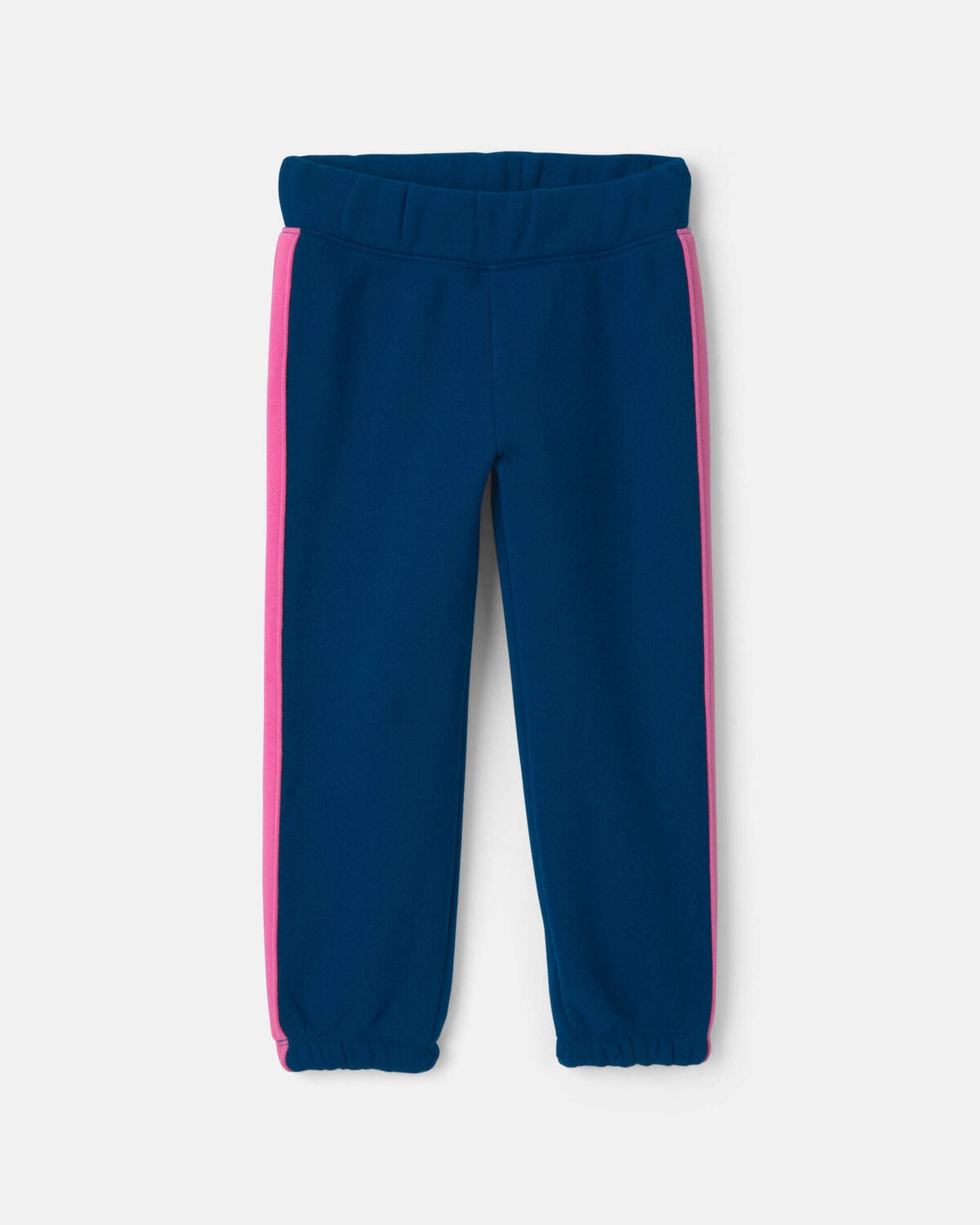 Toddler Girl 3-Piece Striped Poplin Long-Sleeve Layering Set - Pink/Navy Blue - Image 2