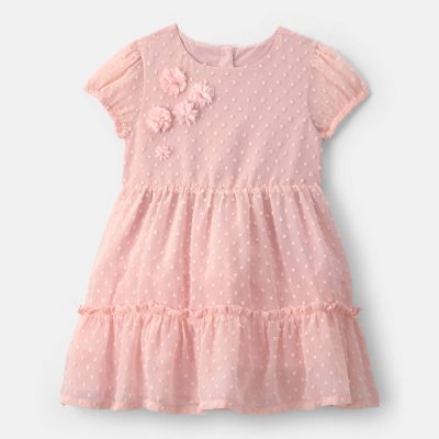 Toddler Swiss Dot Occasion Dress - Pink