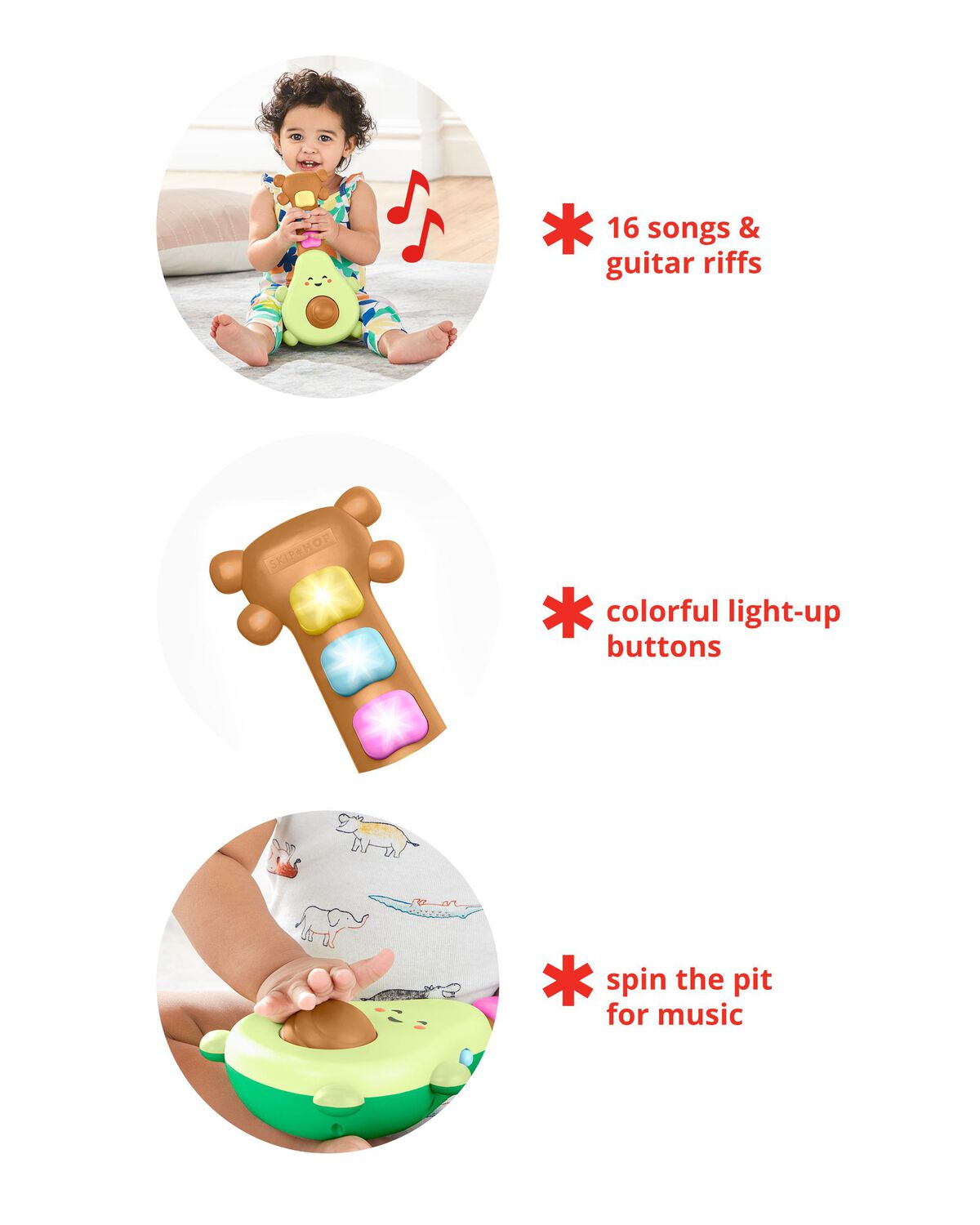 Farmstand Rock-A-Mole Guitar Baby Toy - Image 3