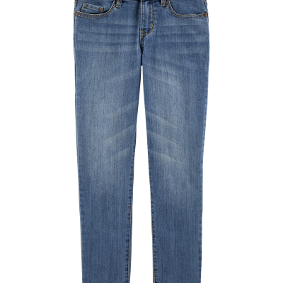 Girls Medium Wash Skinny-Leg Jeans