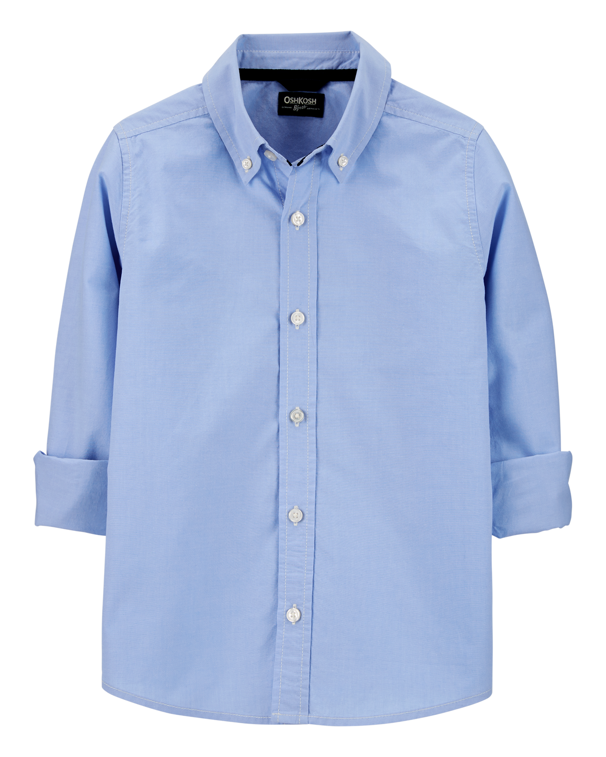 Boys Uniform Button-Front Shirt - Blue - Image 2