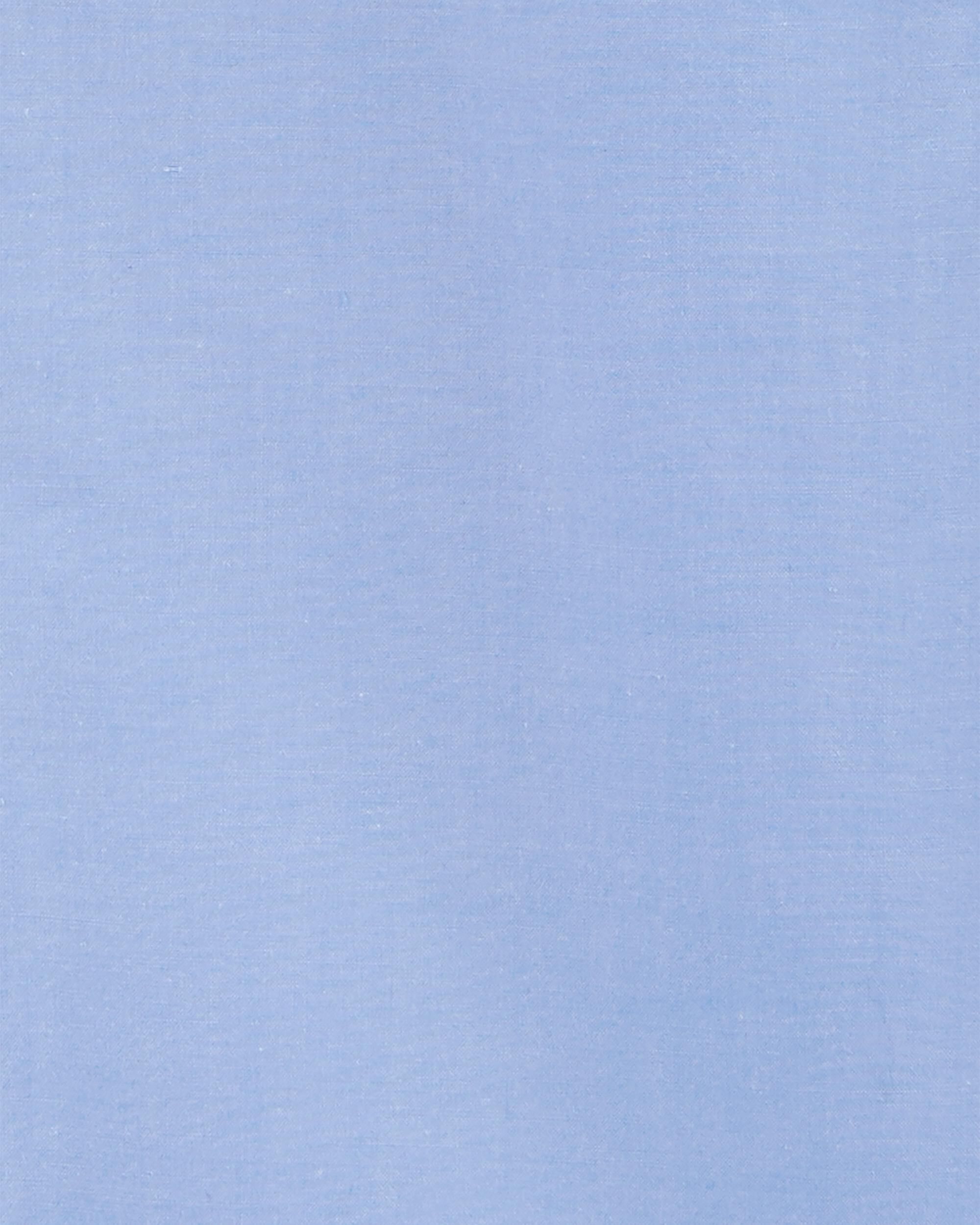 Boys Uniform Button-Front Shirt - Blue - Image 4