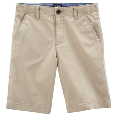 Boys Stretch Chino Uniform Shorts - Khaki