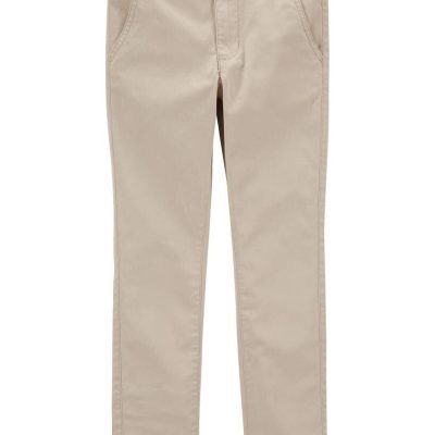 Boys Husky Fit Stretch Chino Pants - Khaki