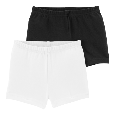 Girls 2-Pack Cartwheel Shorts - Black/White