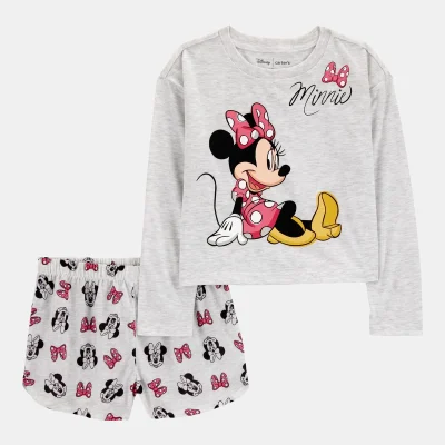 Kid Minnie Mouse Loose Fit 2-Piece Pajamas - Grey