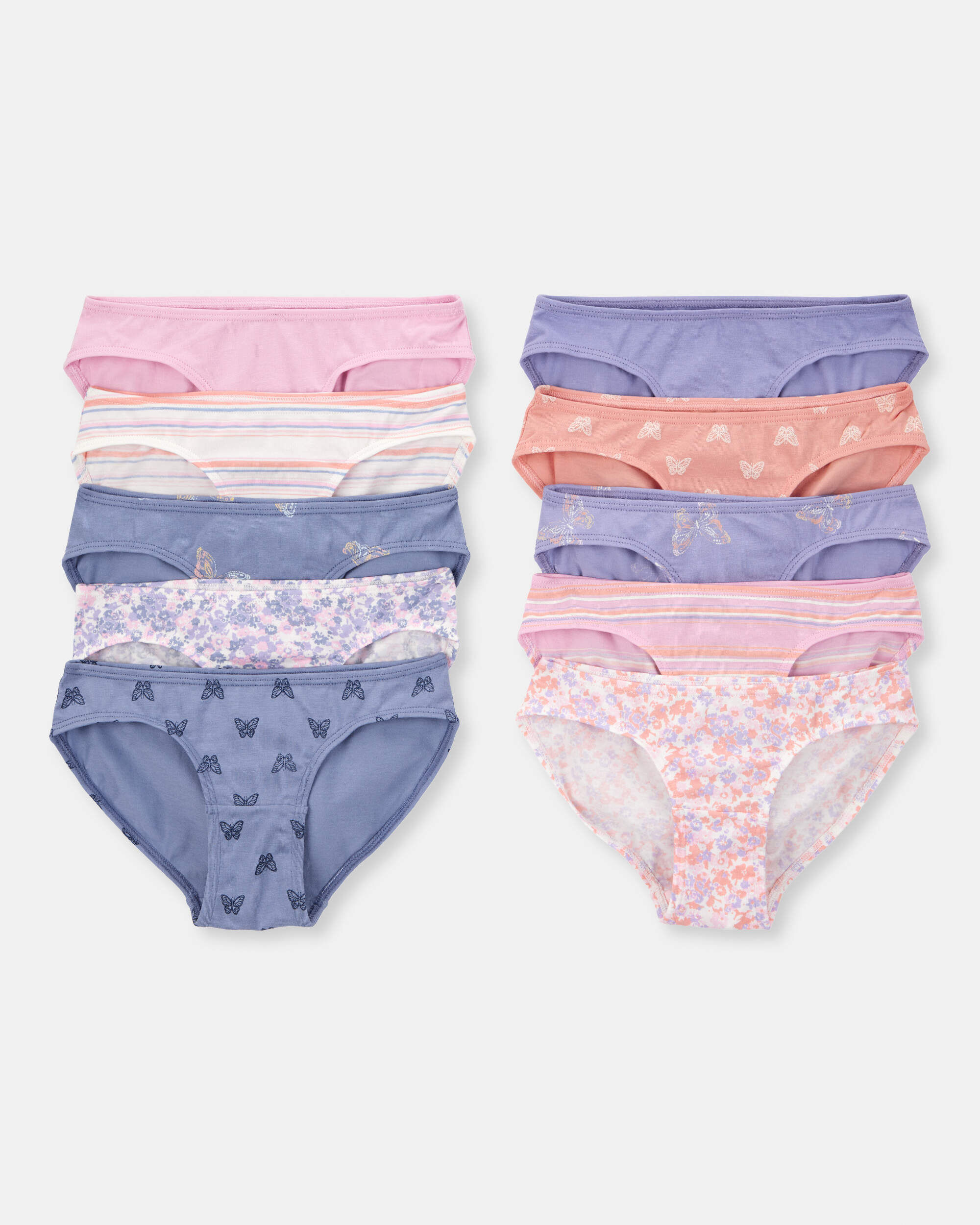 Girls 10-Pack Butterfly Floral Bikini Underwear - Image 4