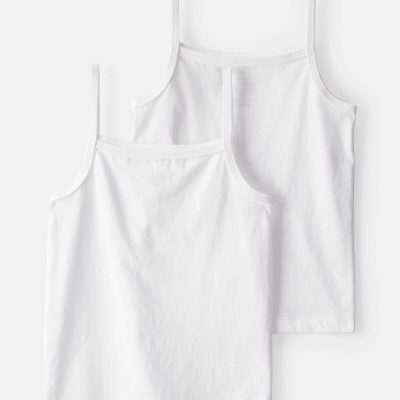 Girls 2-Pack Cami Tank Tops - White