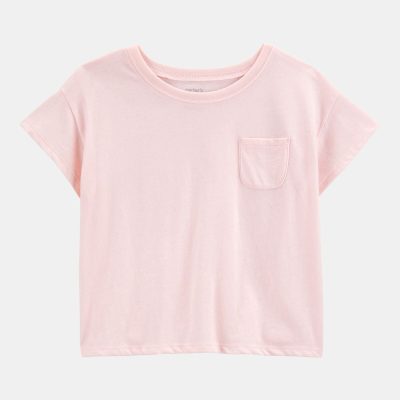 Kid Solid Short-Sleeve Fashion Top - Pink