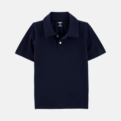 Boys Pique Uniform Polo Shirt - Navy