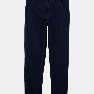Kid Slim Tapered Chino Pants - Navy