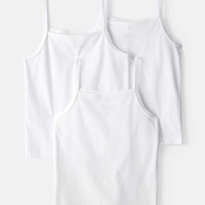 Girls 3-Pack Cami Tank Undershirts - White