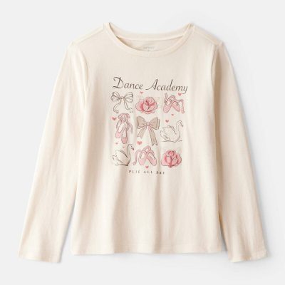 Girls Dance Academy Long-Sleeve Graphic Tee - Cream