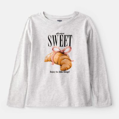 Girls Always Sweet Long-Sleeve Graphic Tee - Grey