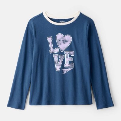 Girls Love Club Long-Sleeve Graphic Tee - Blue