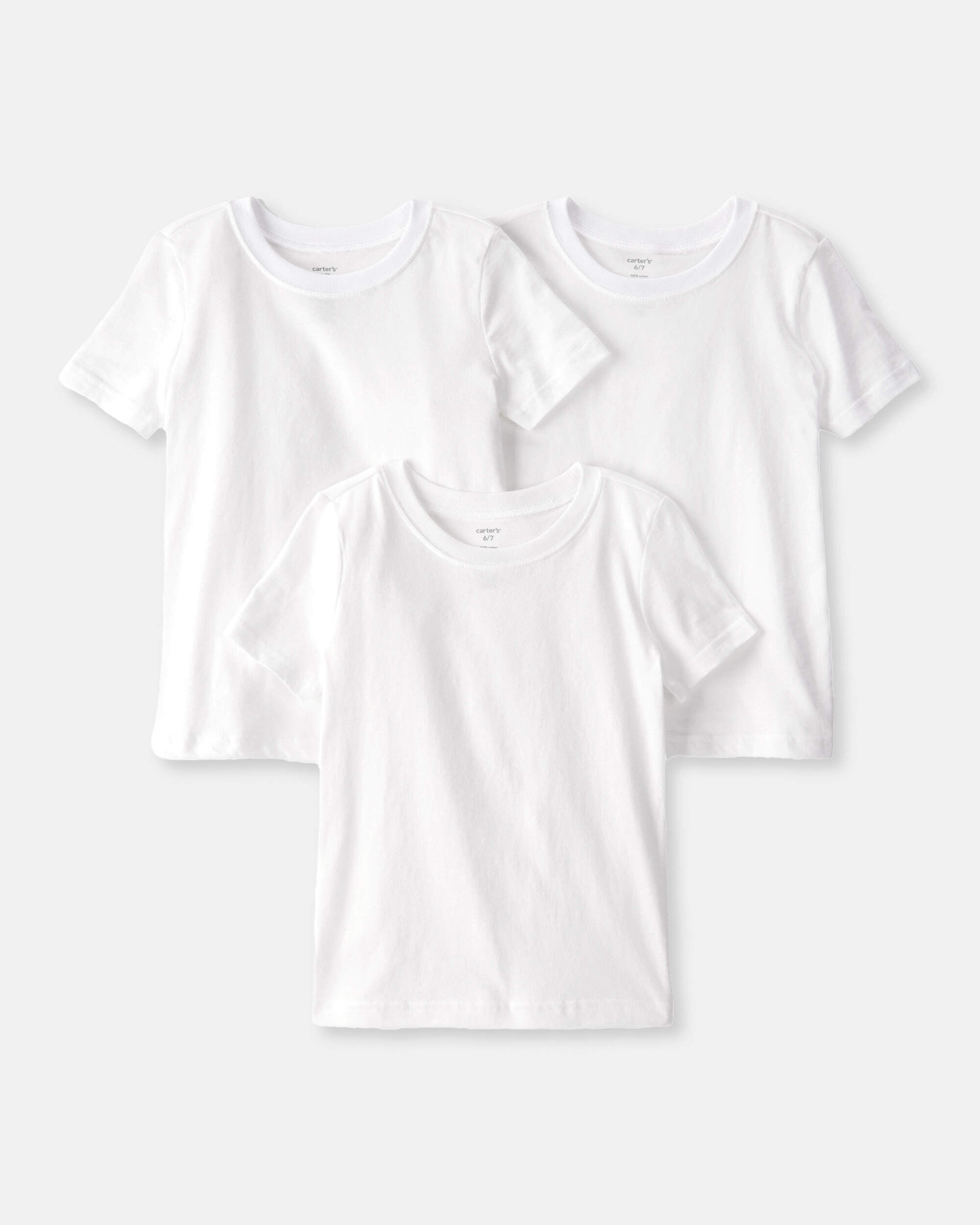 Boys 3-Pack Short-Sleeve Undershirts - White - Image 2