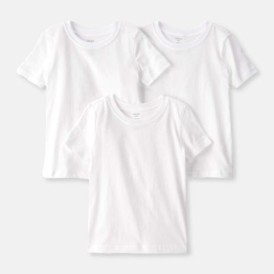 Boys 3-Pack Short-Sleeve Undershirts - White