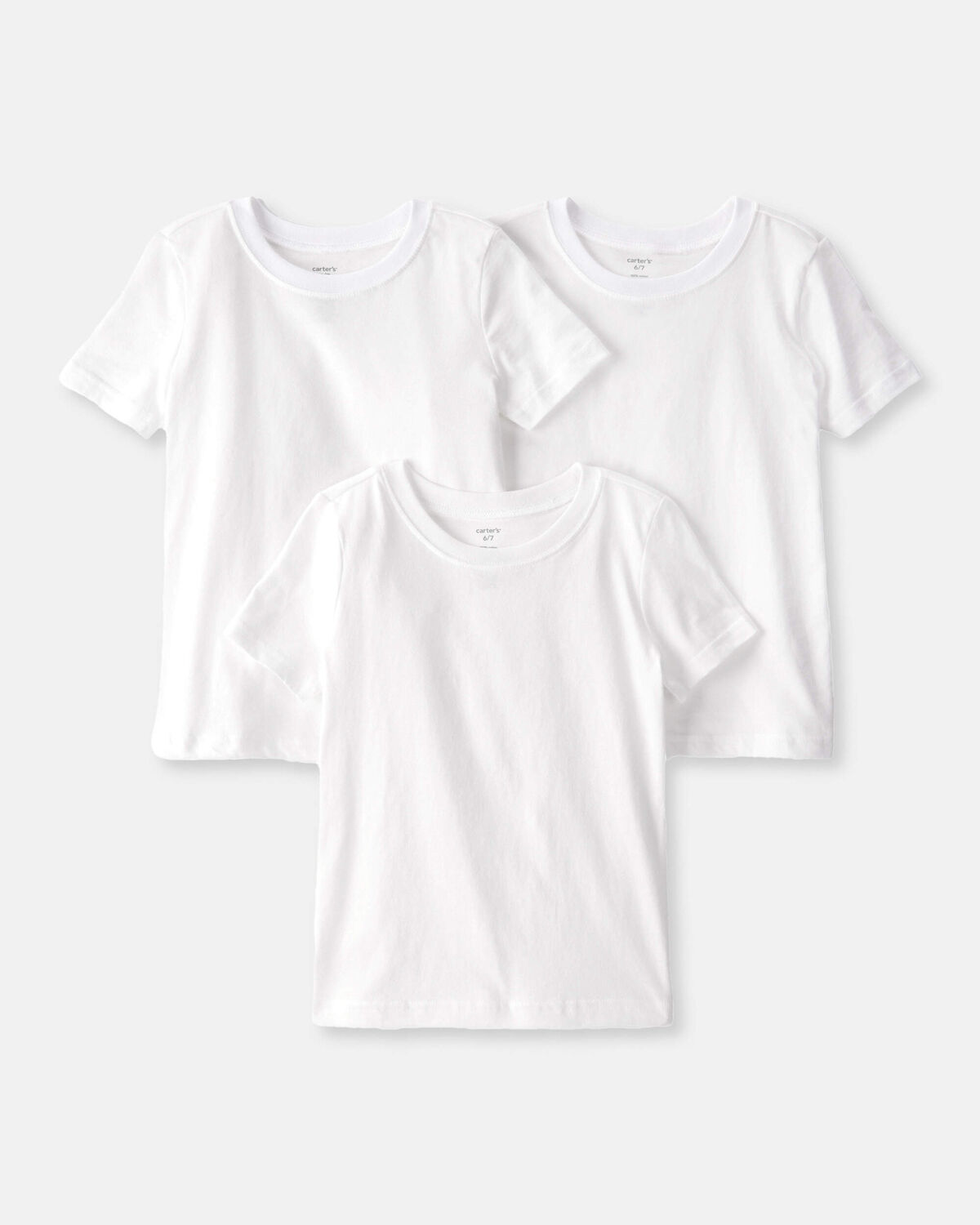 Boys 3-Pack Short-Sleeve Undershirts - White