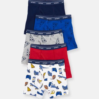 Boys 5-Pack Print Boxer Brief Underwear