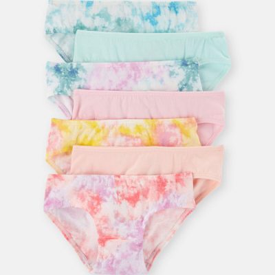 Girls 7-Pack Print Hipster Underwear - Pink/Blue