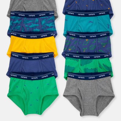 Boys 10-Pack Dinosaur Print Brief Underwear