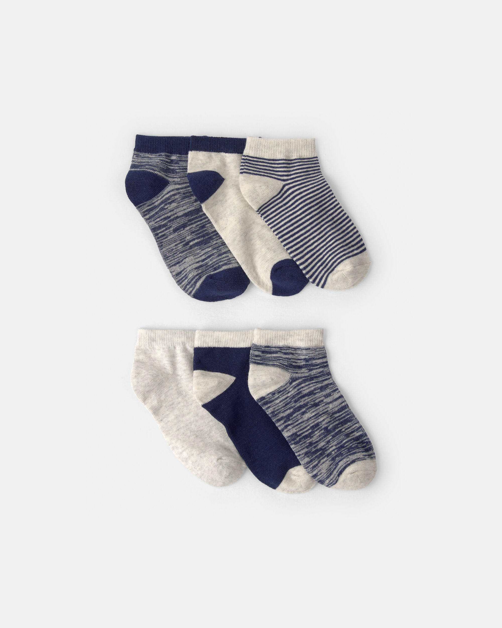 Boys 6-Pack No Show Socks - Blue/Grey - Image 2