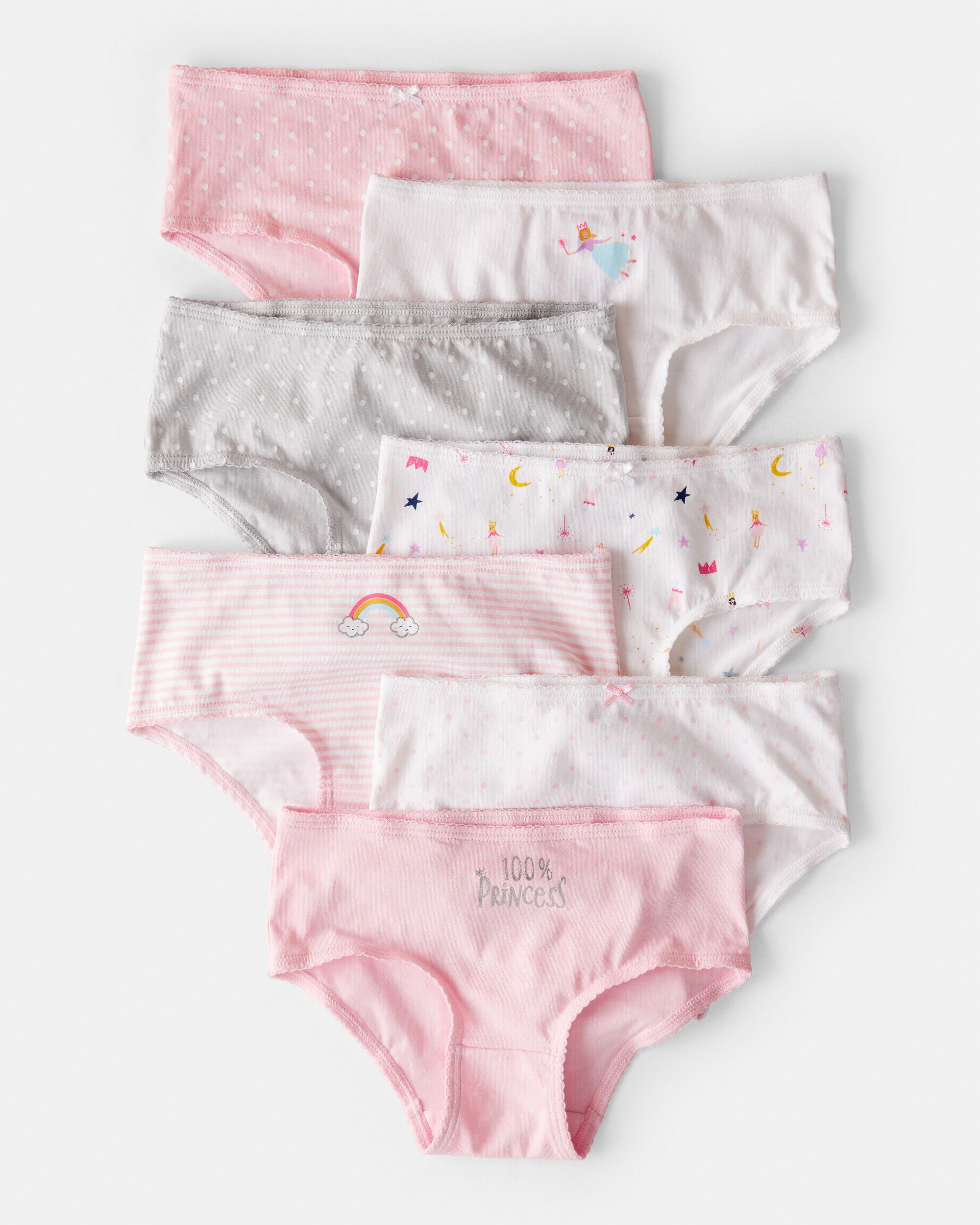 Girls 7-Pack Princess Print Brief Underwear - Image 3