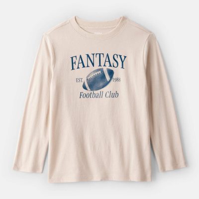 Boys Fantasy Football Long-Sleeve Graphic Tee - Tan