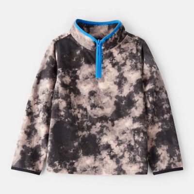 Boys Tie Dye Microfleece Quarter-Zip Pullover