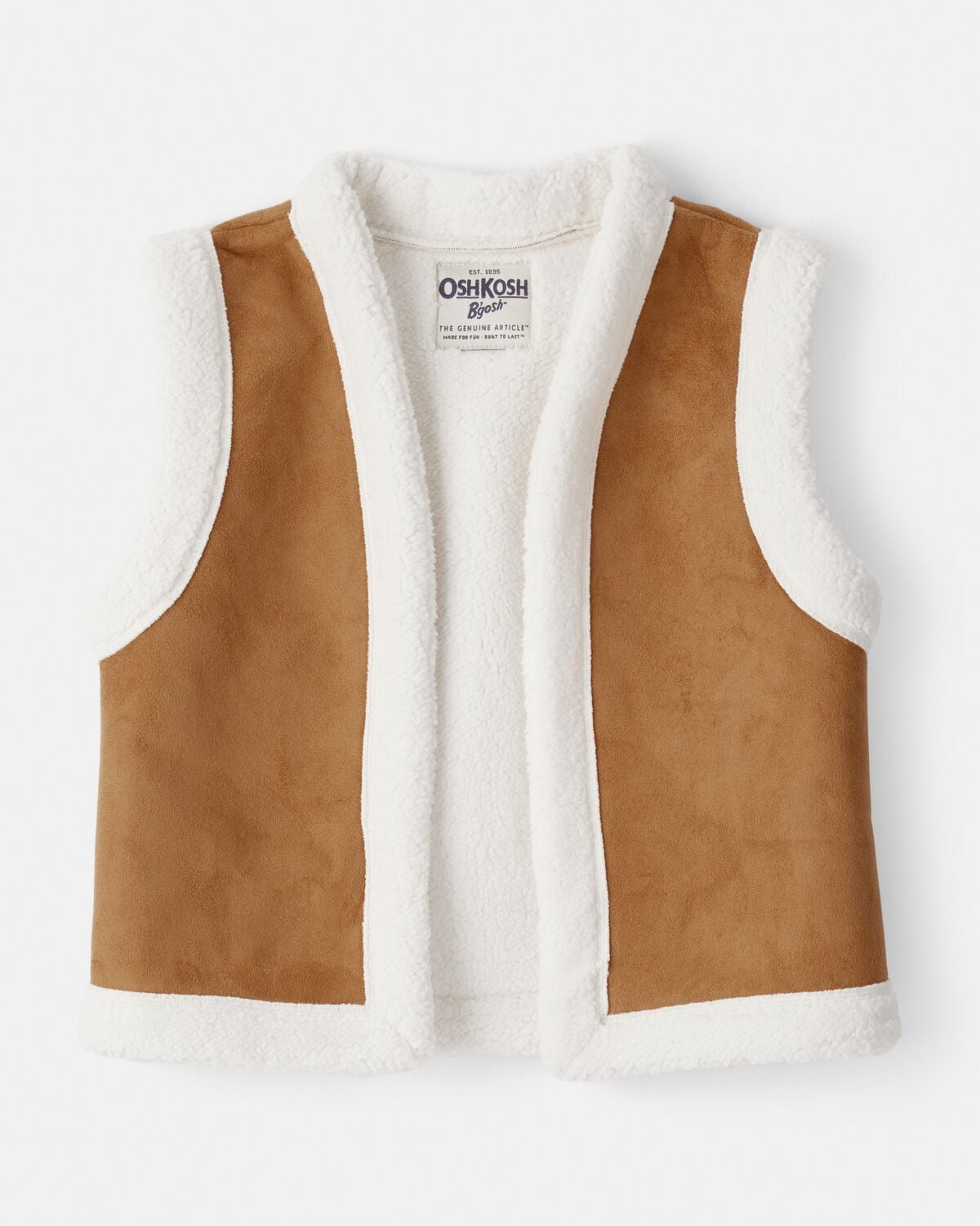 Girls Fleece Sleeveless Vest - Brown