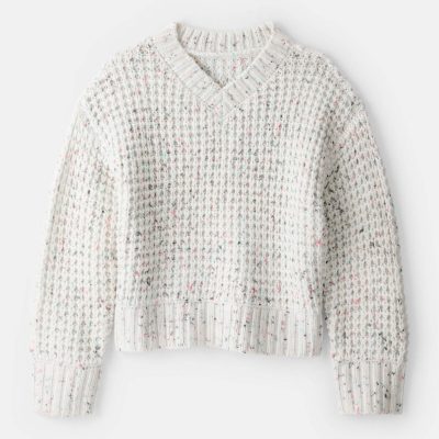Girls Confetti Sweater - Cream