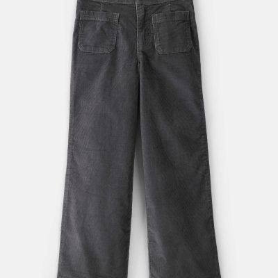 Girls Corduroy Wide-Leg Pants - Grey