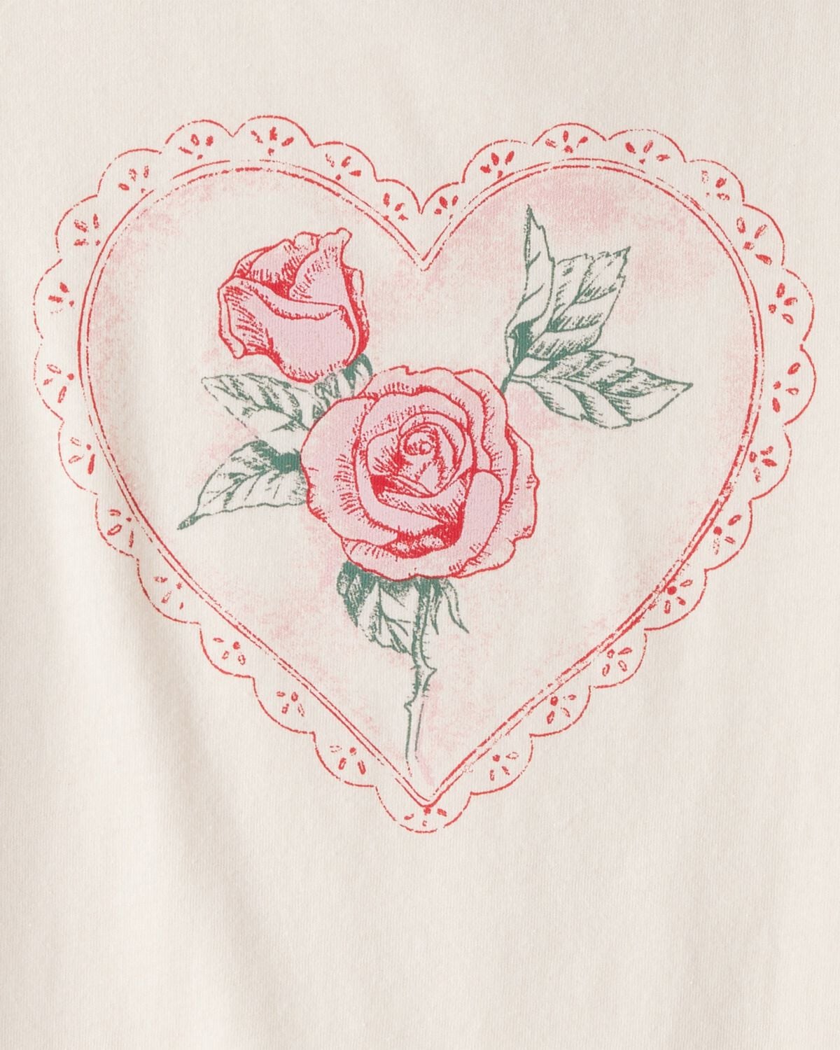 Girls Valentine Heart Long-Sleeve Graphic Tee - White - Image 2
