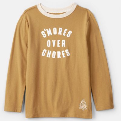 Boys Smores Long-Sleeve Graphic Tee - Brown