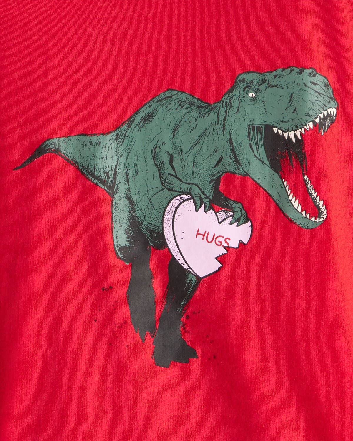 Boys Dinosaur Long-Sleeve Graphic Tee - Red - Image 2