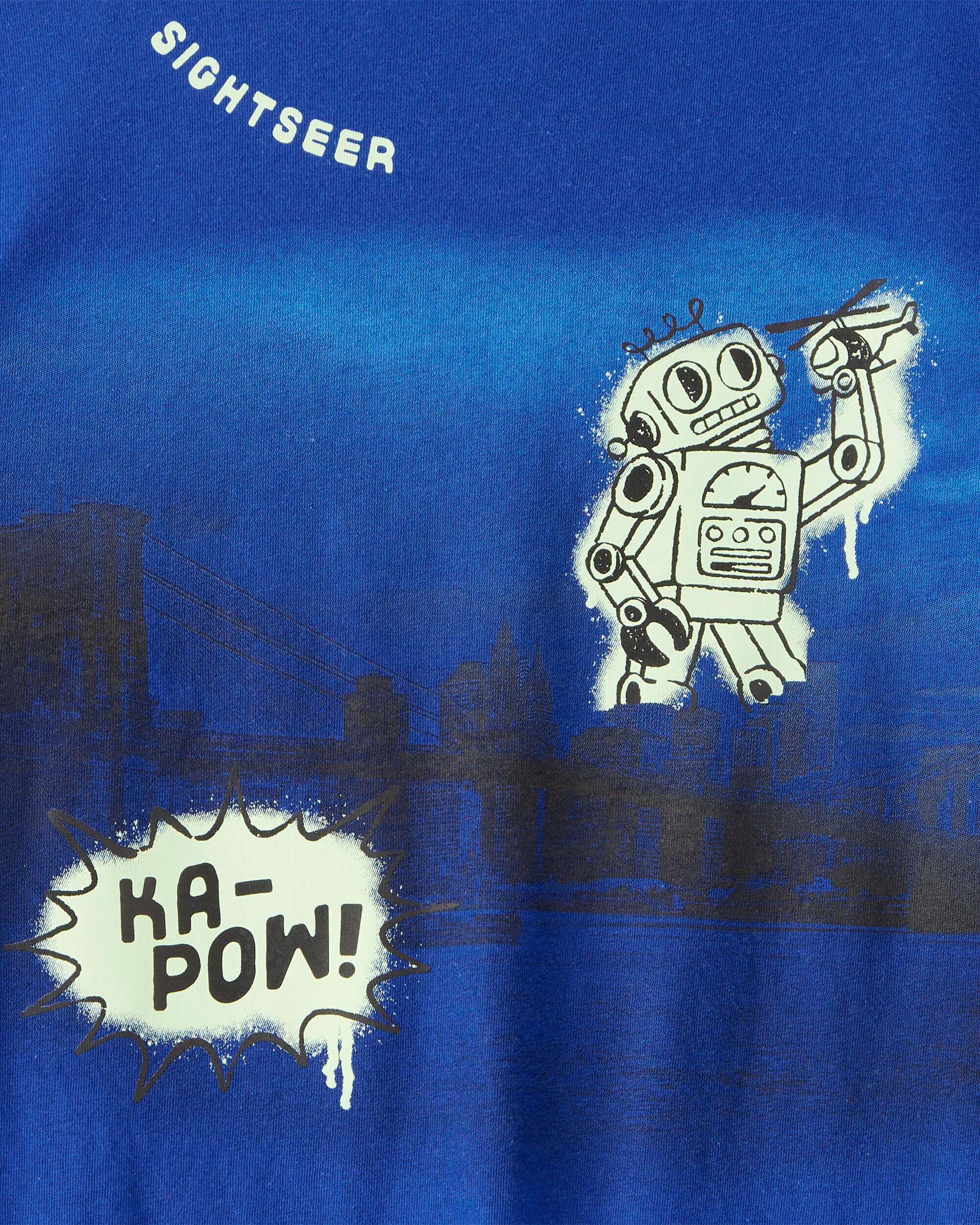 Boys Robot Graphic Tee - Blue - Image 3