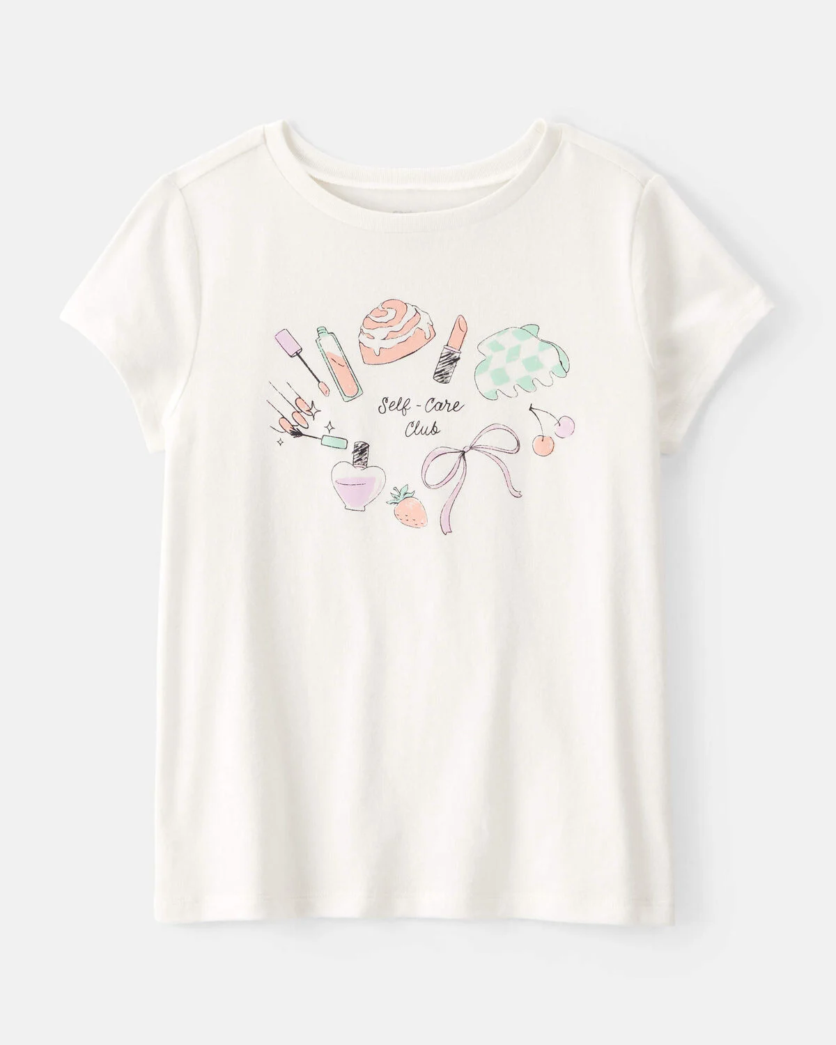 Girls 'Self Care Club' Short-Sleeve Graphic Tee - Ivory