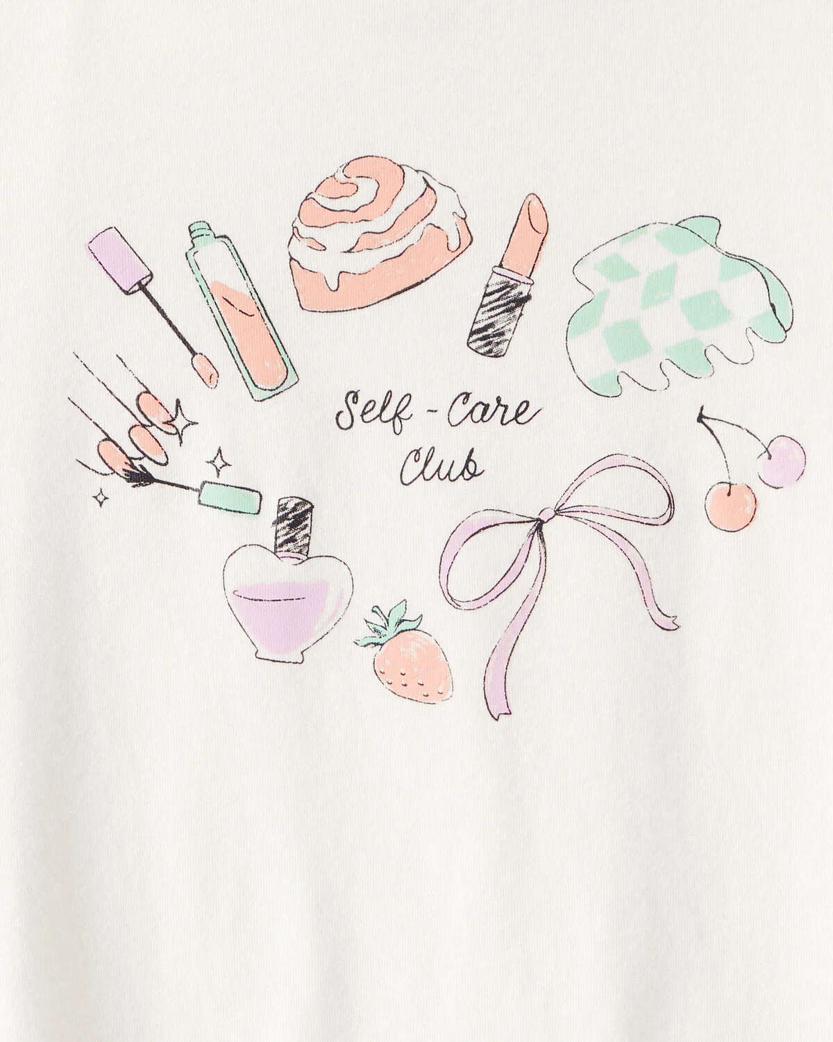 Girls 'Self Care Club' Short-Sleeve Graphic Tee - Ivory - Image 2