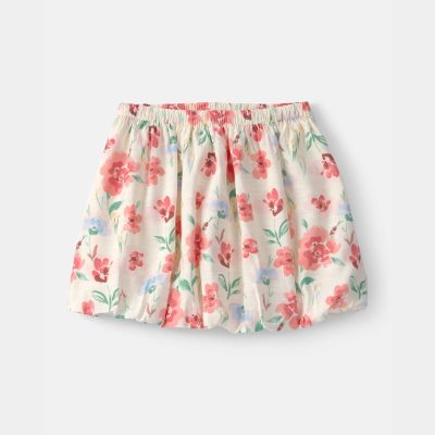 Girls Floral Skirt - Cream