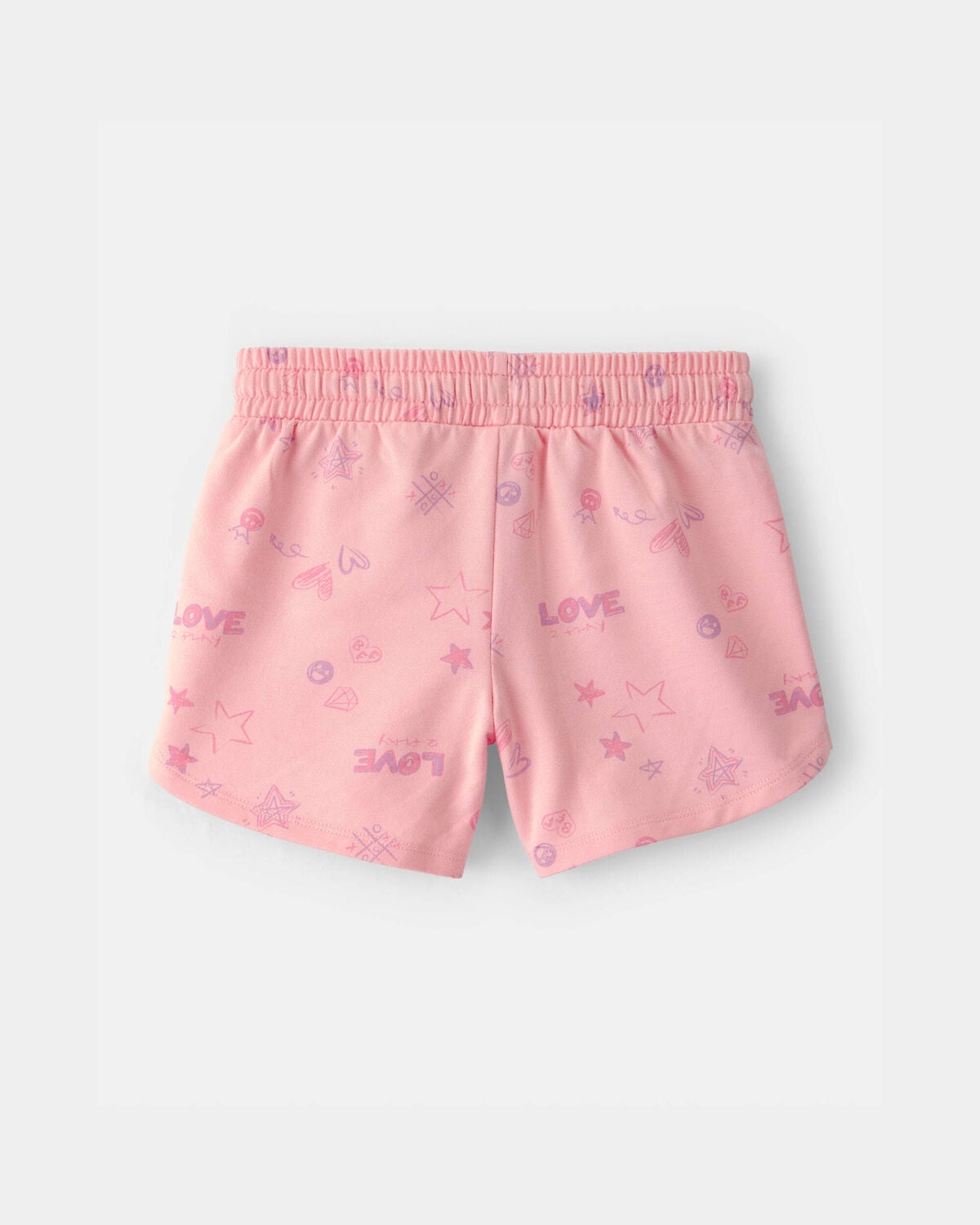 Girls Star French Terry Shorts - Pink - Image 2