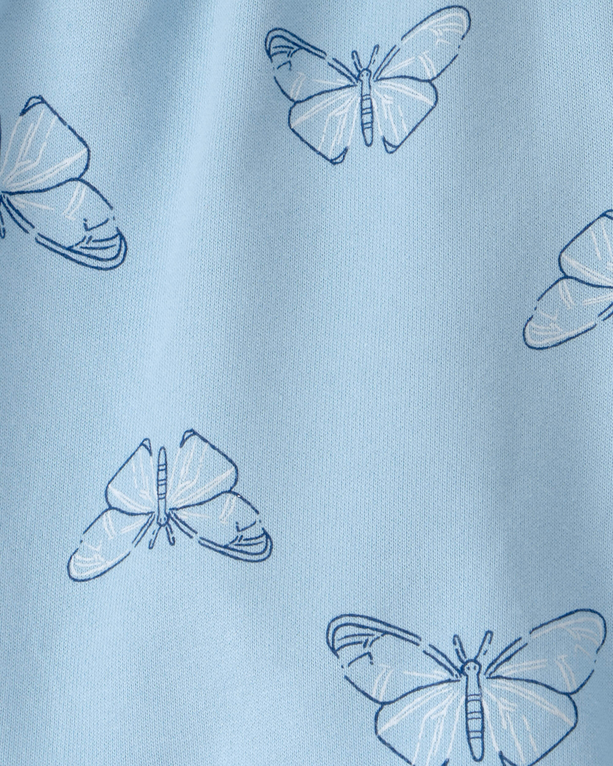 Girls Butterfly French Terry Shorts - Blue - Image 4