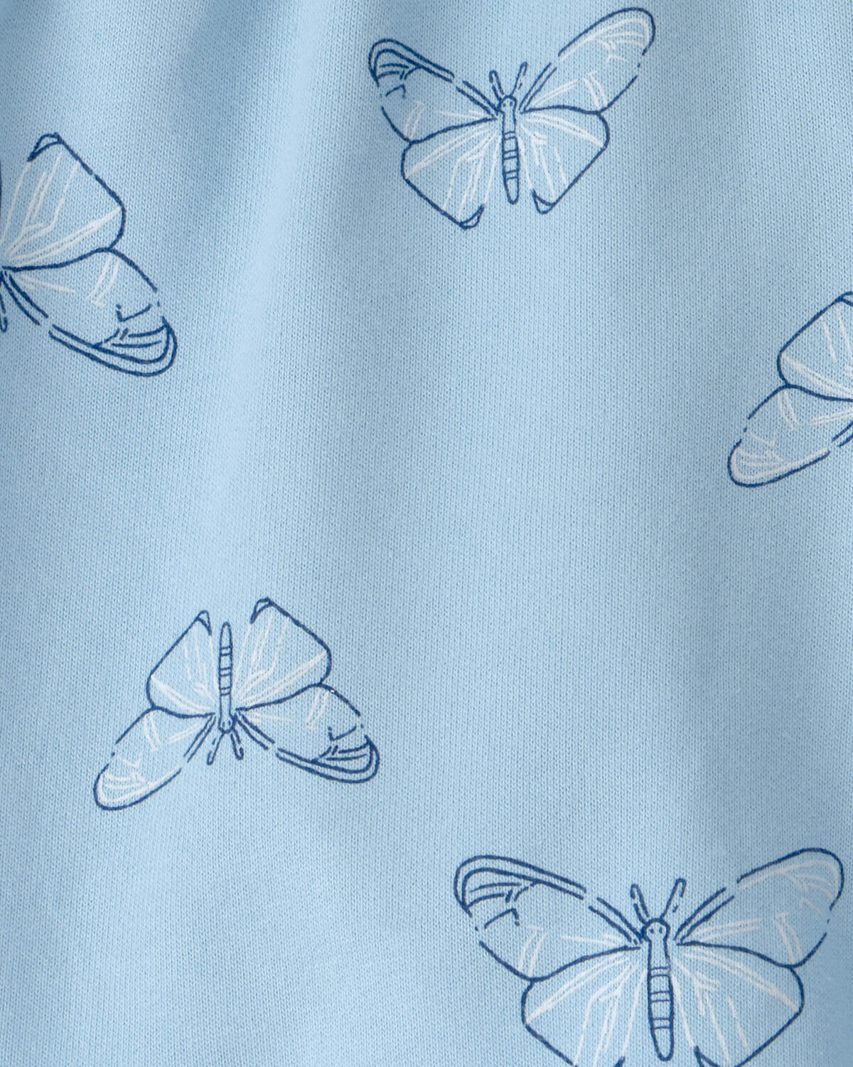 Girls Butterfly French Terry Shorts - Blue - Image 3