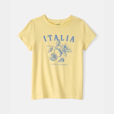 Girls Italia Lemon Graphic Tee - Yellow