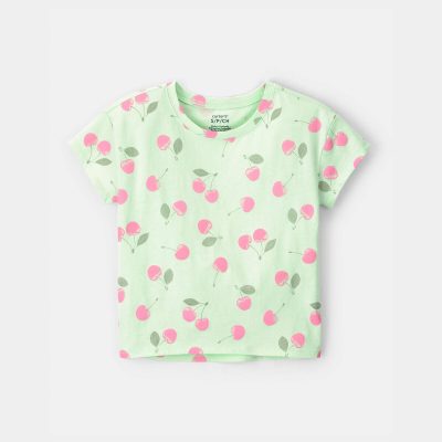 Girls Cherry Top - Green