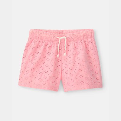 Girls Eyelet Shorts - Pink