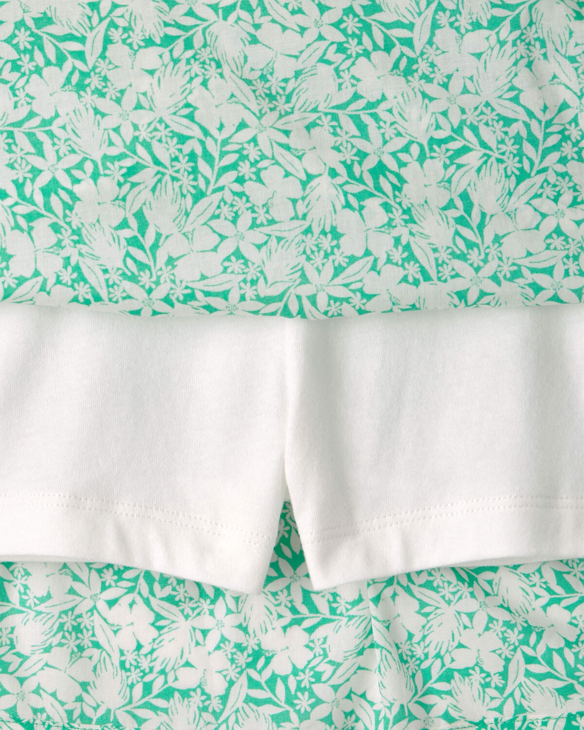 Girls 2-Piece Floral Sleeveless Top & Skort Set - Green/Ivory - Image 2
